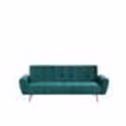 Canapé convertible en velours vert SELNES - BELIANI - 3 places - Style classique - Intemporel
