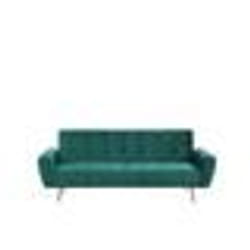 Canapé convertible en velours vert SELNES - BELIANI - 3 places - Style classique - Intemporel
