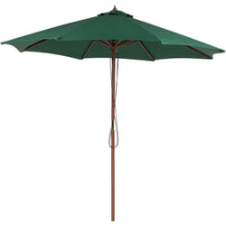 Beliani - Parasol de Jardin 270 cm en Bois et Tissu Polyester Vert Résistant aux uv Toscana