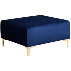 Ottoman en tissu haut de gamme. Tendance et incroyablement pratique, ce pouf confortable en polyester bleu marine est polyval ...