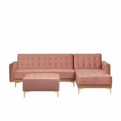 Canapé dangle convertible rose - BELIANI - ABERDEEN - 4 places - 140x200cm