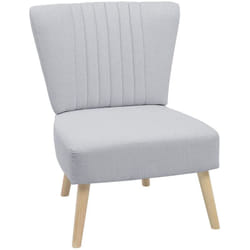 Fauteuil Scandinave en Tissu Gris avec Pieds en Bois et Rembourrage Épais pour Salon au Style Nordique et Moderne Beliani