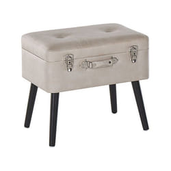 Beliani - Tabouret avec coffre beige MALLARD