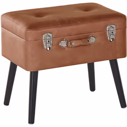 Table de chevet valise tapissée de velours. Ce petit tabouret inspiré du design vintage mettra parfaitement en valeur votre i ...