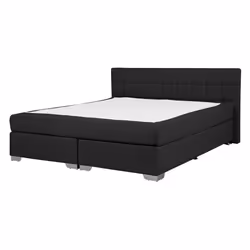 Lit boxspring en tissu noir 140 x 200 cm ADMIRAL