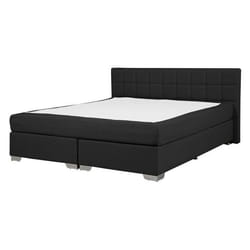Lit boxspring en tissu noir 140 x 200 cm ADMIRAL