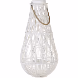 Grande lanterne en bois naturel. Cette lanterne tressée en bois naturel est conçue pour apporter une ambiance estivale à tout ...