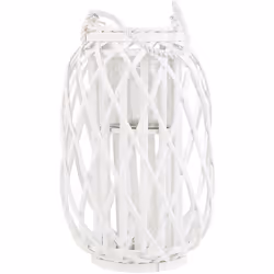 Lanterne cage en bois de saule. L'aspect naturel et la forme ovale de cette lanterne en fait un élément de décor universel qu ...