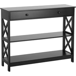 Table Console Noire en MDF avec Tiroir et 2 Etagères de Style Moderne pour Intérieur Scandinave ou Classique Beliani
