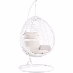 DESCRIPTION GÉNÉRALE Siège suspendu en polyrotin, idéal pour se détendre, lire ou faire une sieste. Ce fauteuil à oscillation ...