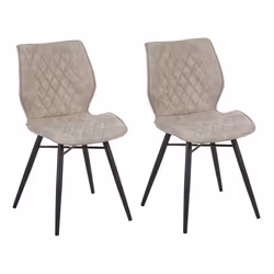 Lot de 2 chaises en tissu beige LISLE