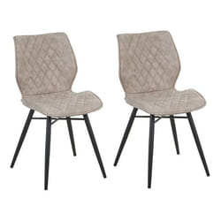 Lot de 2 chaises en tissu beige LISLE