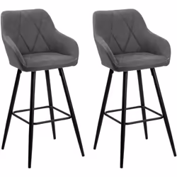 Ensemble de chaises de bar modernes. Ces chaises de bar gris foncé sont conçues pour compléter parfaitement votre salle à man ...
