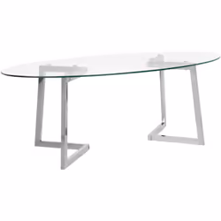 Table basse moderne en verre de forme ovale. Cette table basse de forme ovale apportera un style art déco et une touche de mo ...
