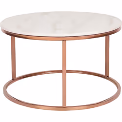 Table basse moderne imitation marbre et structure cuivrée. Cette table ultra moderne est un accessoire parfait pour apporter  ...