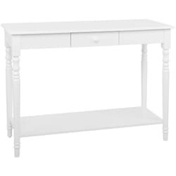 Table Console Blanche en Bois et mdf avec Tiroir de Style Traditionnel pour Intérieur Scandinave ou Classique Beliani
