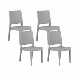 Lot de 4 chaises de jardin gris clair FOSSANO