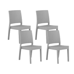 Lot de 4 chaises de jardin gris clair FOSSANO