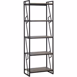 Étagère au style industriel de 5 compartiments. Cette bibliothèque élégante offre l'espace dont vous avez besoin dans votre m ...