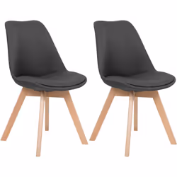 Lot de 2 chaises modernes avec pieds en bois. Ces chaises pratiques au design rétro branché offrent un confort d’assise élevé ...