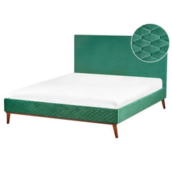 Beliani - Lit double 160x200 cm en velours vert BAYONNE