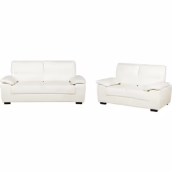 Set de deux canapés en cuir PU crème. Vous cherchez un canapé avec beaucoup d'espace pour vous détendre, avec un charisme et  ...