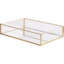 Plateau de service décoratif élégant avec effet miroir. Ce plateau de service rectangulaire est un accessoire de décoration e ...