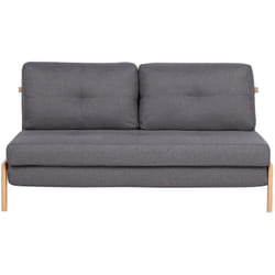 Beliani - Canapé-lit 2 Places en Tissu Gris Foncé et Bois avec Fonction Lit Confortable pour Salon Scandinave