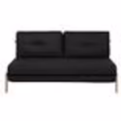 Canapé convertible 2 places en tissu noir EDLAND