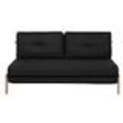 Canapé convertible 2 places en tissu noir EDLAND