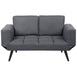 Canapé convertible 2 places en tissu gris foncé BREKKE