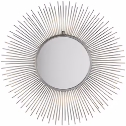 Miroir mural argenté en forme de soleil. Ce miroir argenté donnera à votre maison ou appartement un éclat magnifique. Le desi ...