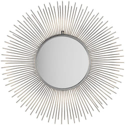 Beliani - Miroir Mural en Forme de Soleil en Métal Argenté Style Versaillais pour Salon Moderne et Glamour