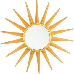 Miroir Mural Rond avec Cadre de Forme Solaire en Métal Doré au Style Versaillais pour Salon Beliani
