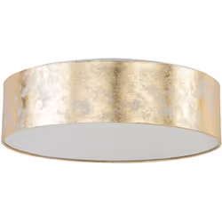 Plafonnier design en forme de tambour en tissu doré. Cette lampe de plafond moderne à l'élégance incomparable s'adapte à tout ...