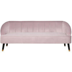 Beliani - Canapé Fixe 3 Places en Velours Rose avec Pieds en Bois pour Salon Glamour Chic