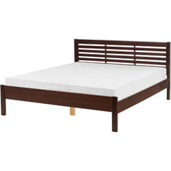 Lit Double en Bois Marron 160 x 200 cm Elégant de Style Minimaliste et Rustique pour Chambre Moderne ou Contemporaine Beliani