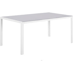 Table de Jardin 160 x 90 cm en Aluminium et Verre Gris Style Industriel Catania