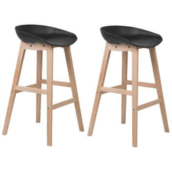 Lot de 2 tabourets de bar en bois noir MICCO
