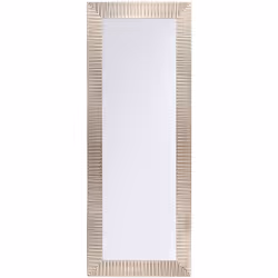 Miroir suspendu rectangulaire avec cadre doré au style moderne. Ce miroir mural rectangulaire est un accessoire élégant pour  ...