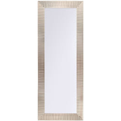 Miroir Mural de Forme Rectangulaire 130 x 50 cm au Design Moderne avec Cadre en Plastique Doré pour Salon ou Chambre Beliani