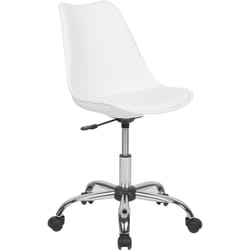 Beliani - Chaise de Bureau en Polypropylène Blanc Nylon Cuir pu Rotation 360° Vérin Dakota