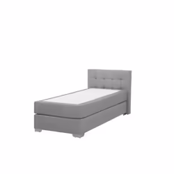 Lit boxspring en tissu gris clair 90 x 200 cm - BELIANI - ADMIRAL - Scandinave - Moderne