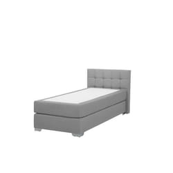 Lit boxspring en tissu gris clair 90 x 200 cm - BELIANI - ADMIRAL - Scandinave - Moderne