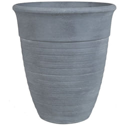 Beliani - Cache-Pot Gris en Forme de Vase Diamètre 43 cm Pot de Fleurs en Pierre et Polyrésine de Style Vintage Idéal pour Extérieur et Intérieur