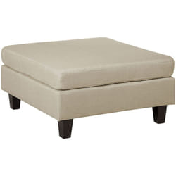 Pouf de Type Ottoman pour Canapé Modulable ou à Acheter Seul Tapissé en Tissu Beige de Qualité pour Salon Moderne et Scandinave Beliani