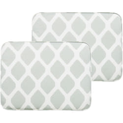 Lot 2 Coussins d'Assise en Polyester Vert Menthe et Blanc Résistant aux uv Fiji