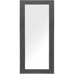 Miroir Mural au Style Glamour de Forme Rectangulaire 130 x 50 cm avec Cadre en Plastique Noir pour Salle de Bain Beliani