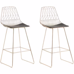 Lot de 2 chaises de bar en métal. Complément idéal d'un îlot de cuisine ou d'un comptoir, ces chaises de bar ajoutent une tou ...