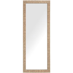 Miroir Mural de Forme Rectangulaire 130 x 50 cmavec Cadre en Matière Synthétique Laiton au Style Glamour Beliani